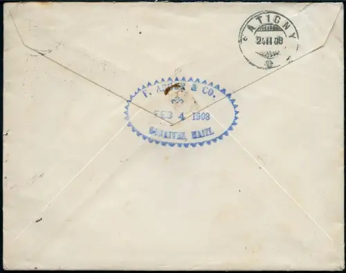 Haiti 1908 Brief MiF 5 C Gonaives Port-au-Prince Paris Satigny Schweiz / 55