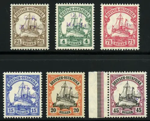 DOA Mafia Brit. Besetzung 1915 Michel 1 b - 5 b + 7 b M€ 3400 Foto-Attest PE/354