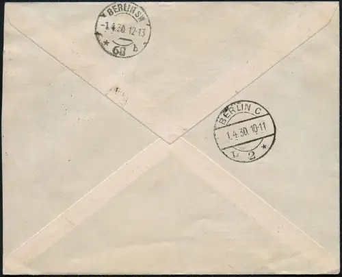 Brasilien 1930 Reko-Brief Erstflug Europa MiF Condor Porto Alegre Berlin / 259
