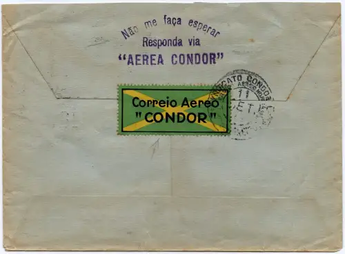 Brasilien 1930 Condor MiF Firmen-Brief Curityba Rio de Janeiro / 1267