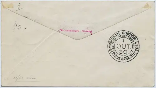 Brasilien 1930 Condor MiF C 12-15 Satz Brief Porto Alegre Frankreich / 1270
