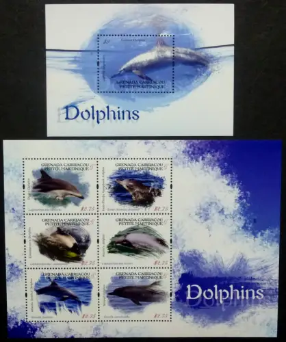 Grenada Grenadinen 2013 Delphine Dolphins Meerestiere 4788-4793 Block 668 MNH