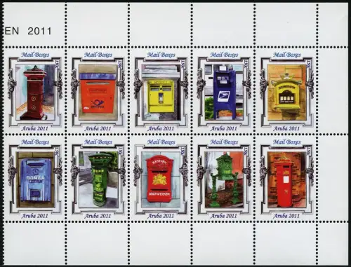 Aruba 2011 Briefkästen Brievenbussen Letter Mail Box Post 601-610 Postfrisch MNH