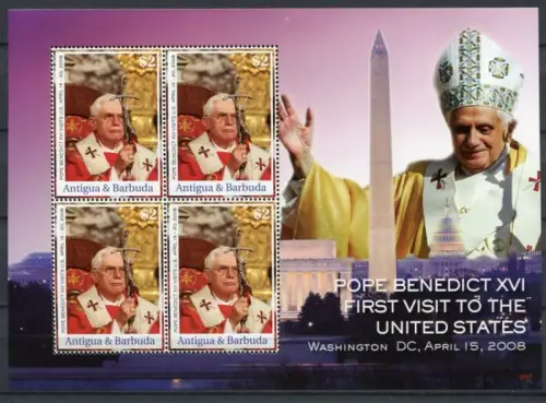 Antigua 2008 Papst Benedikt Pope Benedict 4582 Kleinbogen Postfrisch MNH