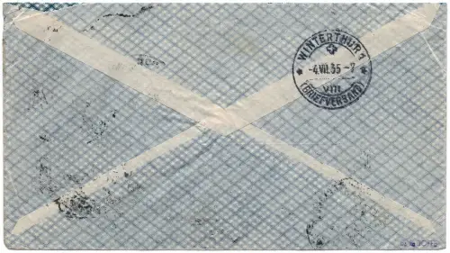 Katapult 1935 Brasilien Rio Winterthur Schweiz Notlandung H 385 Catapult/ 1300