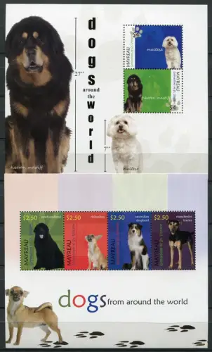 St. Vincent Mayreau 2011 Hunde Dogs Pets Haustiere 80-83 Block 15 Postfrisch MNH