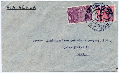 Brasilien 1931 Flugpostbrief mit Panair-Stempel Rio de Janeiro Bahia / 1309