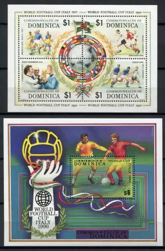 Dominica 1989 Fußball WM Soccer FIFA World Cup Italien 1238-1241 Block 156 MNH