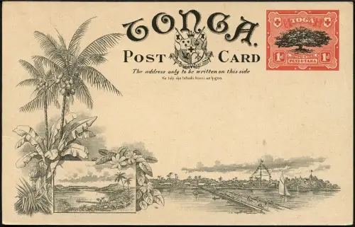 Tonga 1906 Bildpostkarte in Farbe Ganzsache Orange Groves Ungebraucht / 704