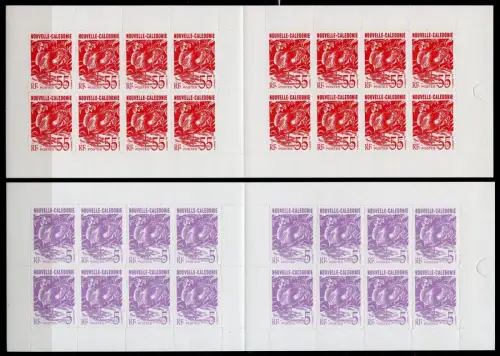 Neukaledonien 1993-1994 Dauer Kagu selbstklebend Markenhefte 957 + 990 MNH / 170