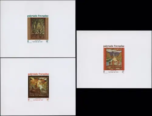 Franz. Polynesien 1988 Gemälde Paintings Paul Engdahl 503-505 Epreuve de Luxe