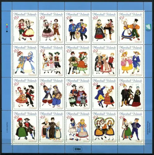 Marshall Inseln 2014 Trachten Europa Trad. Costumes Musik Folklore Music MNH