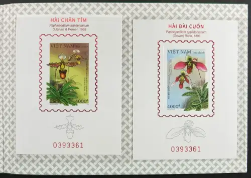 Vietnam 2023 Orchideen Slipper Orchids Deluxe-Blocks II Auflage 393 Folder MNH