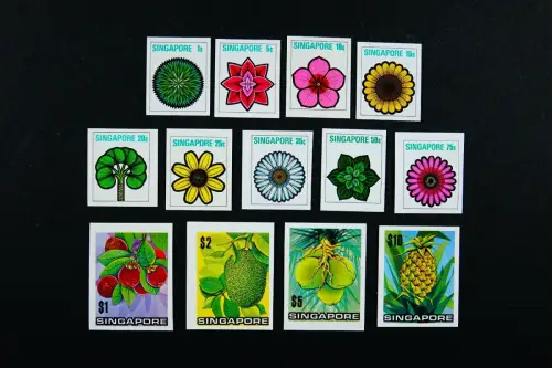 Singapur Singapore 1973 Blumen & Früchte Freimarken 192-204 Ungezähnt Imperf RAR