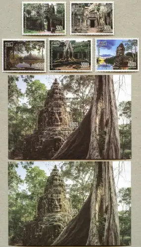 Kambodscha 2019 Angkor Königreich der Wunder 2643-2647 Block 344 A und B MNH