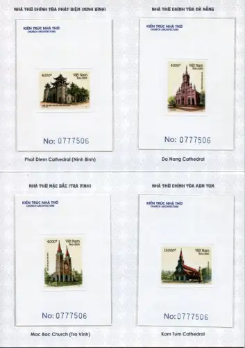 Vietnam 2022 Kirchen Religion Architektur Churches Deluxe Blocks Auflage nur 777