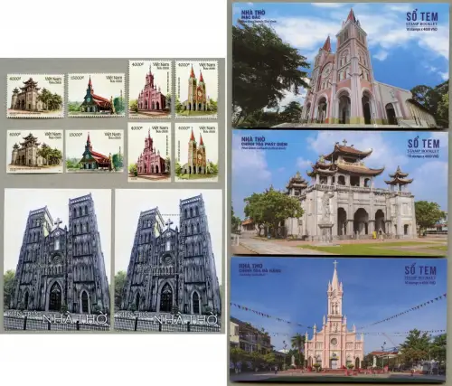 Vietnam 2022 Kirchen Religion Architektur Churches A/B & Markenhefte MNH