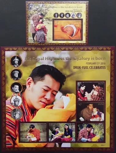Bhutan 2016 Thronfolger Königshaus Gyalsey Druk-Yuel Kgl. Familie Royalty MNH