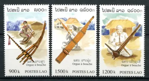 Laos Lao 1998 Mundorgeln Musik Musikinstrumente Music 1645-1647 Postfrisch MNH