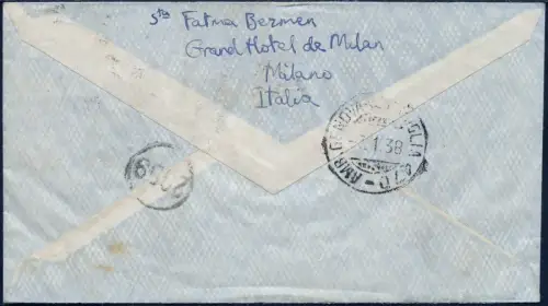 Katapult 1938 Italien Brief 13 L Mailand Buenos Aires Catapult H 611 / 1359