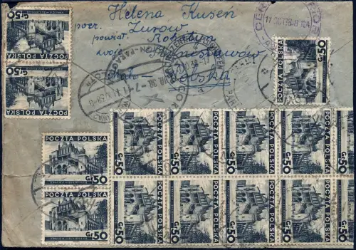 Katapult 1938 Polen Reko-Brief Zurow Carmen del Parana Catapult H 686 / 1366