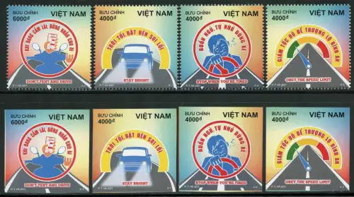 Vietnam 2021 Straßenverkehrssicherheit Auto Road Safety Car A und B MNH