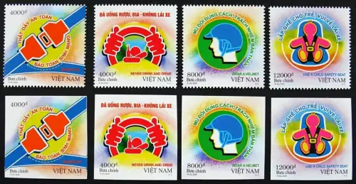 Vietnam 2020 Verkehrssicherheit Arbeitsschutz Schutzhelm A/B Perf Imperf MNH