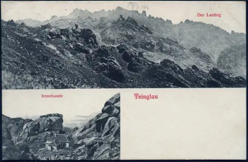 Kiautschou 1909 AK Lauschan Irenebaude Lauting ° Litsun 27.9.09 Tsingtau / 120