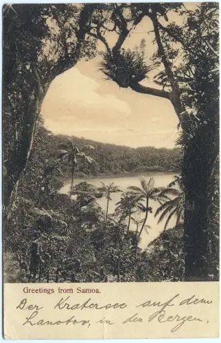 Samoa 1910 AK Kratersee Lanotoo Apia via SS  Tofua Sydney Australien / 3