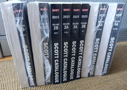 2025 SCOTT Standard Briefmarken-Kataloge Komplett 12 Bände 1A-6B Gebraucht