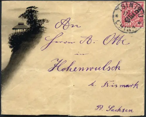 Kiautschou 1899 Schmuckbrief V 3 I Tsintau-China 17.3.99 Hohenwulsch Bismark/191