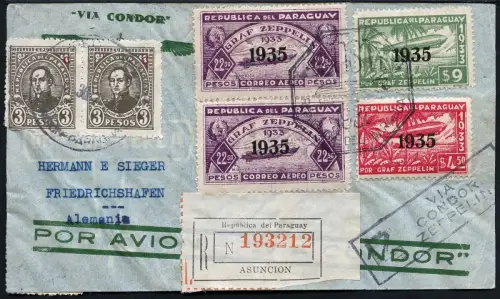 Zeppelin 1936 Paraguay 11. SAF Reko-Brief MiF Friedrichshafen Si 364 / 2519