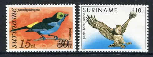 Surinam 1986 Vögel Birds Uccelli Oiseaux Freimarken Dauerserie 1187-1188 MNH
