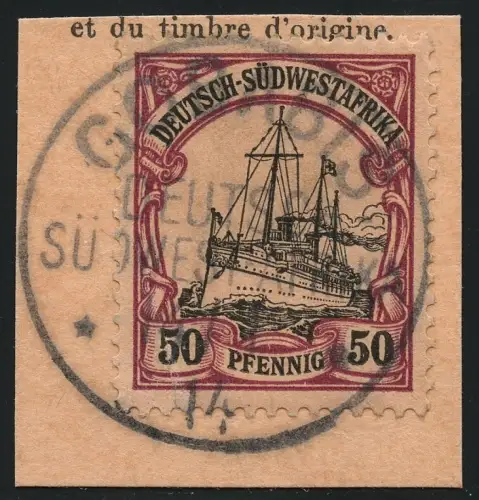 DSWA 1914 Michel 18 ° Gobabis 4/1/14 Postanweisungsabschnitt / 193