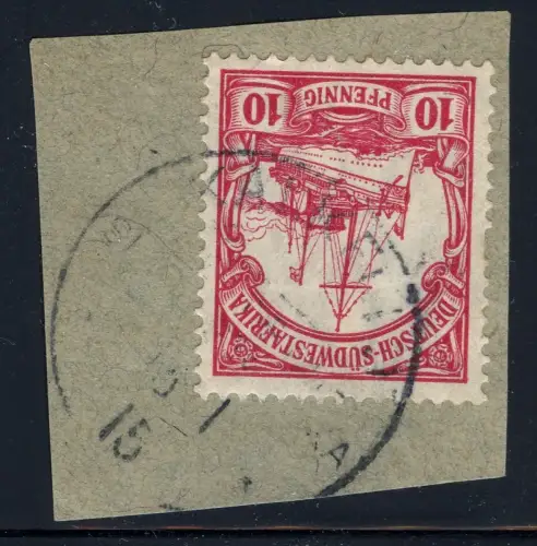 DSWA 1915 Michel 13 ° Kalkfeld 15/1/15 Kriegsdatum Briefstück / 166