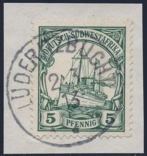 DSWA 1913 Michel 25 ° Lüderitzbucht 2/3/13 Briefstück Luxus / 109