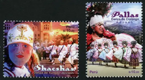 Peru 2017 Tänze Brauchturm Trachten Trommeln Kulturerbe Folklore Postfrisch MNH