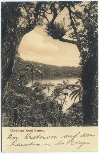 Samoa 1910 AK Kratersee Lanotoo Apia via SS  Tofua Sydney Australien / 3