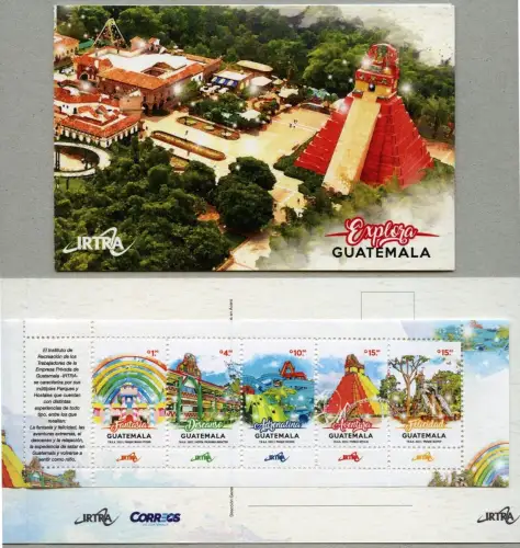 Guatemala 2022 Freizeitpark Pyramide Erlebnispark Wasserrutsche Markenheft MNH