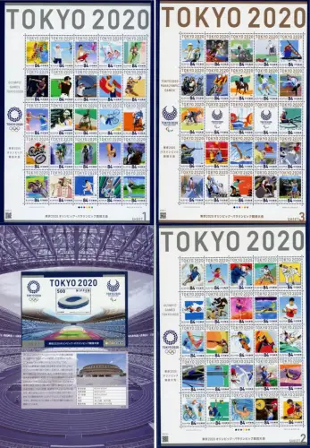 Japan 2021 Olympiade Tokio 2020 Olympische Spiele Sport Folder 3 KLB & Block MNH