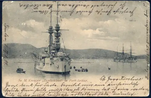 Kiautschou 1899 AK SMS Deutschland Port Arthur Tsintau Rawitsch Posen / 245