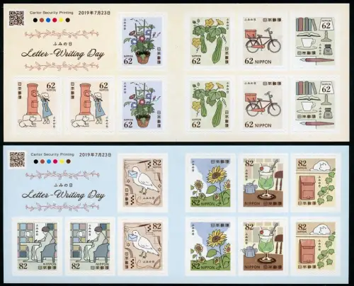 Japan 2019 Letter Writing Day Briefeschreiben Post Postwesen 9743-9752 MNH