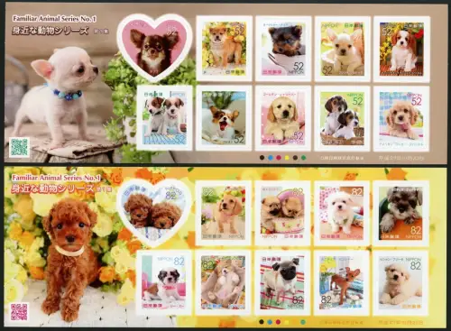 Japan 2015 Junge Hunde Dogs Pets Haustiere Animals 7553-7572 Kleinbögen MNH