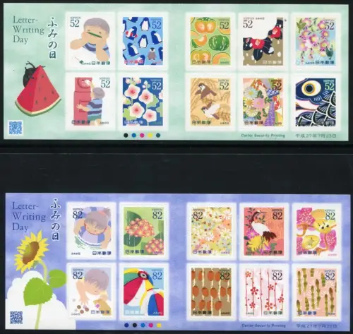 Japan 2015 Tag des Briefeschreibens Letterwriting Day 7304-7323 Markenhefte MNH