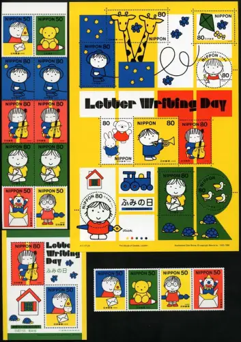 Japan 1999 Briefeschreiben Letter-Writing Day 2720-2733 Block 181 MNH