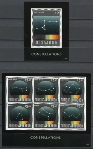 Antigua 2013 Sternzeichen Constellations Astronomie Astronomy 5080-85 Block 709