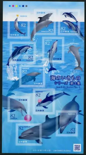 Japan 2019 Meerestiere Delphine Meeressäugetiere Meeresleben III 9723-9732 MNH