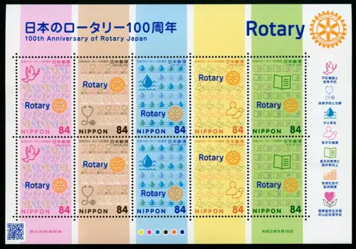 Japan 2020 100 Jahre Rotary International Organisation Hilfsorganisation MNH