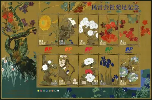 Japan 2007 Wandschirme Gemälde Kulturerbe Blumen Blüten Post 4366-4775 MNH
