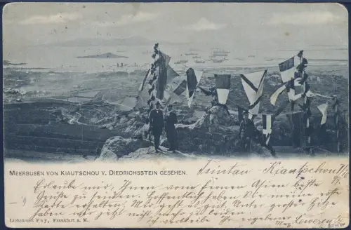 Kiautschou 1899 AK Meerbusen Signalberg V 1 II b Paar Tsintau a Potsdam BPP/ 268
